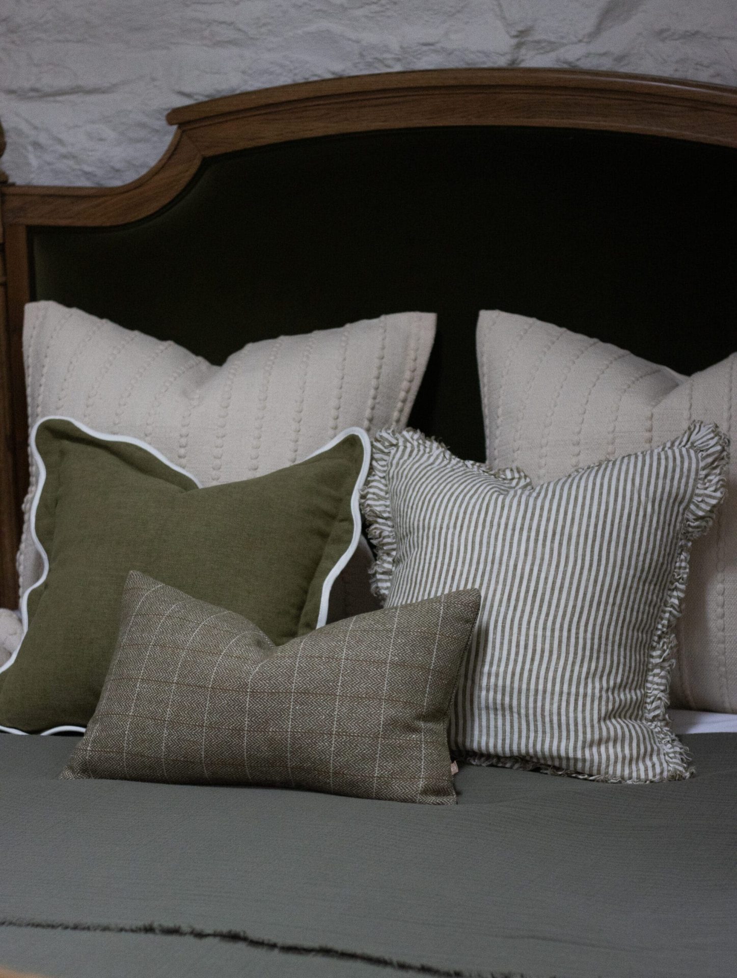 India Cream Textured Stripe Cushion 65x65