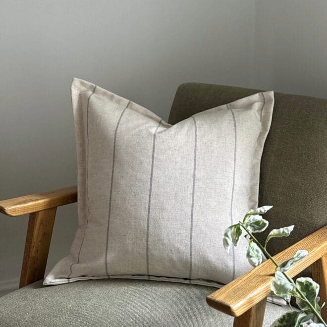 Freya Cream & Grey Stripe Cushion 65×65