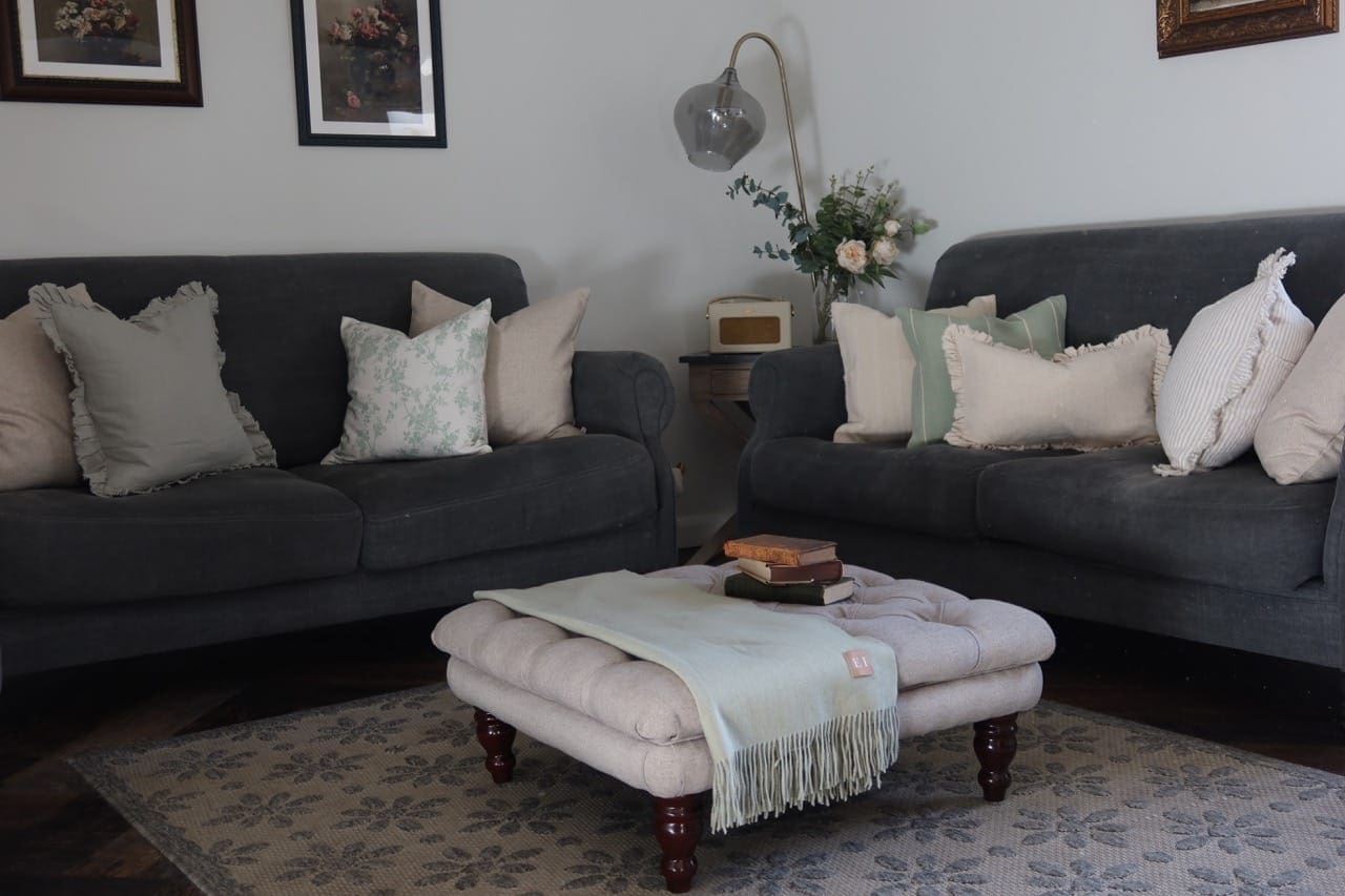 How to drape a throw on a sofa