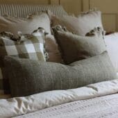 Betty Olive Tweed Bolster Cushion 80x30