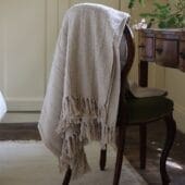 Large Cream Cotton Throw/Bedspread