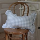 Hallie Blue Gingham Cushion 50x30