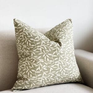 aria olive leaf cushion