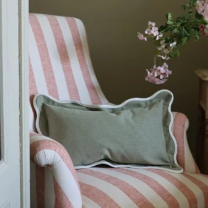 chloe sage scalloped edge cushion 50x30