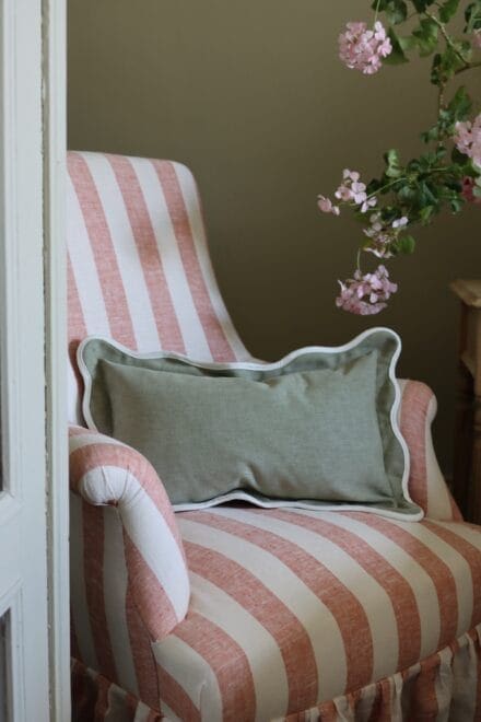 Chloe Sage Scalloped Edge Cushion 50×30