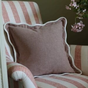 chloe pink scalloped edge cushion