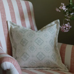 orla sage print flanged edge cushion