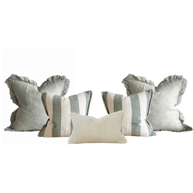 The Large Soft Sage Cushion Combination