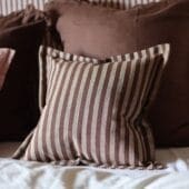 Vienna Brown Stripe Flanged Edge Cushion