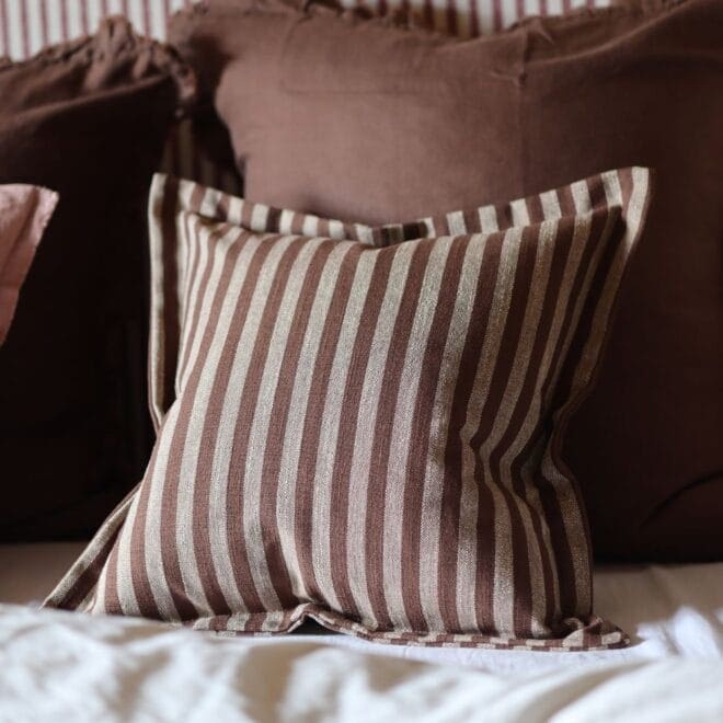 Vienna Brown Stripe Flanged Edge Cushion