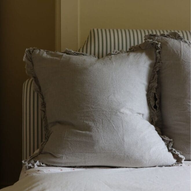 Hallie Natural Beige Ruffle Cushion 65×65