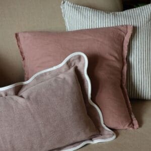 chloe dusty pink scallop edge cushion