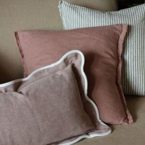 chloe dusty pink scallop edge cushion