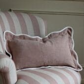 chloe dusty pink scallop edge cushion