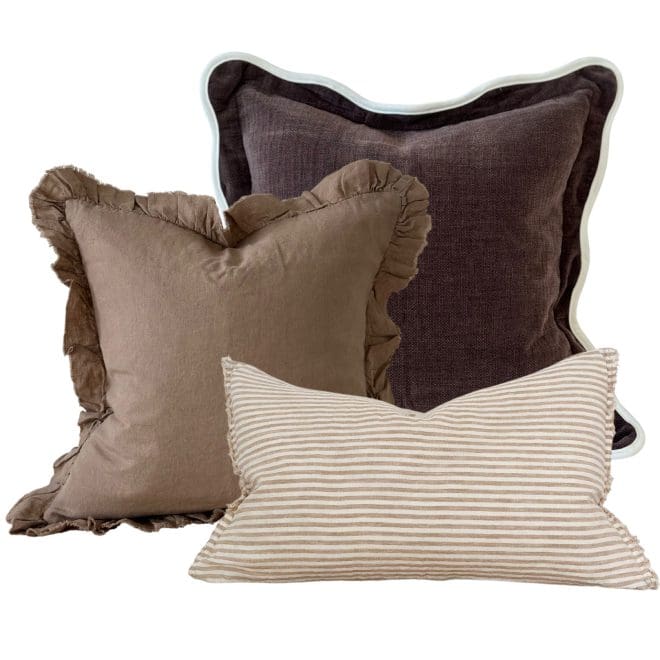 The Light Brown Stripe Cushion Combination