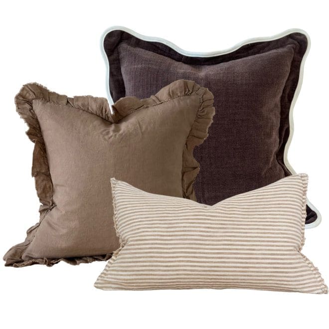 The Light Brown Stripe Cushion Combination