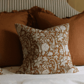 ivy rust print cushion