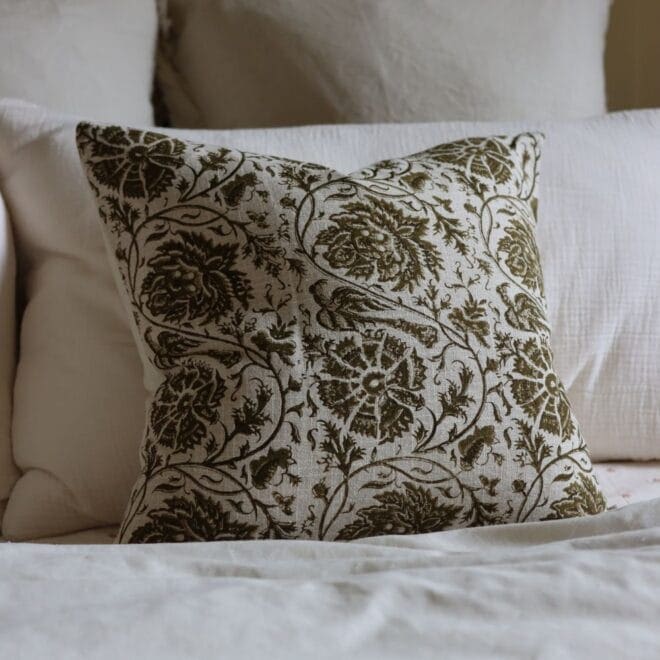 Ivy Olive Floral Print Cushion