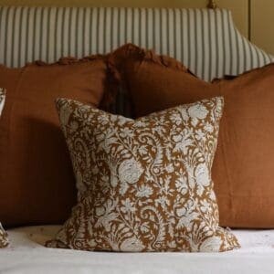 ivy rust print cushion