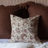 Ivy Dark Brown Print Cushion