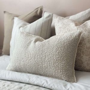 Sofia cream boucle cushion 50x30