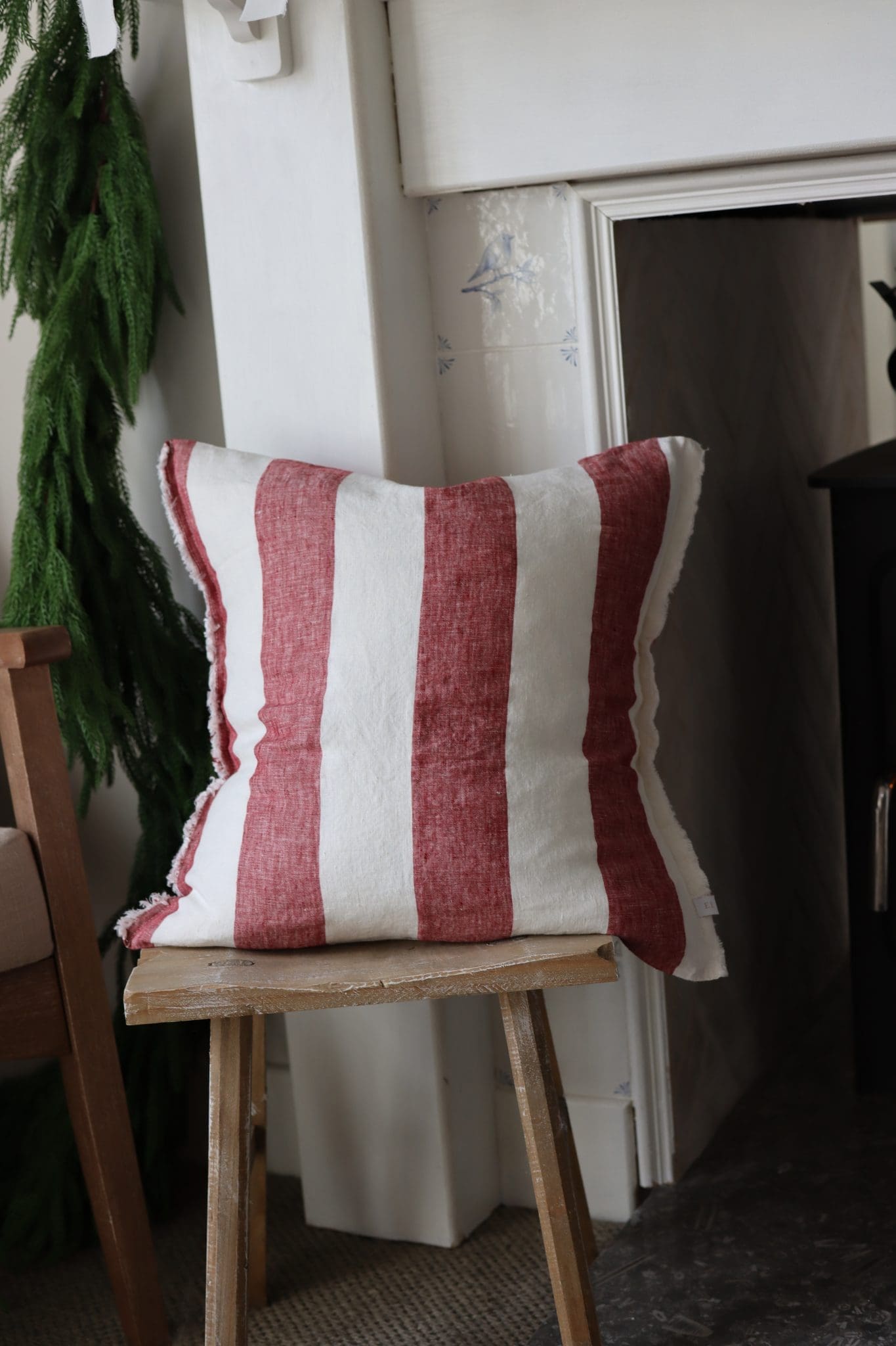 Esmee Burgundy Stripe Cushion