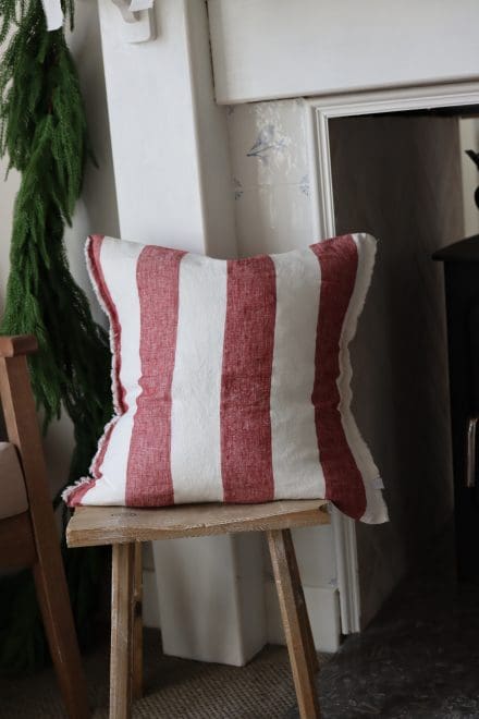 Esmee Burgundy Stripe Cushion