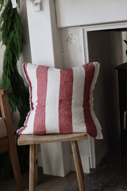 Esmee Burgundy Stripe Cushion