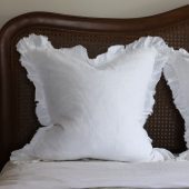 Hallie White Ruffle Cushion 65x65
