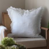Hallie White Ruffle Cushion 53x53