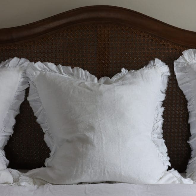 Hallie White Ruffle Cushion 65×65