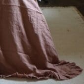 Dusty Pink Ruffle Linen Bedspread