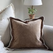 Chloe Coffee Scalloped Edge Cushion