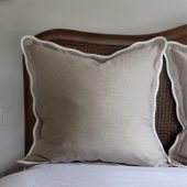 Chloe Greige Scalloped Edge Cushion 65x65