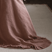 Dusty Pink Ruffle Linen Bedspread