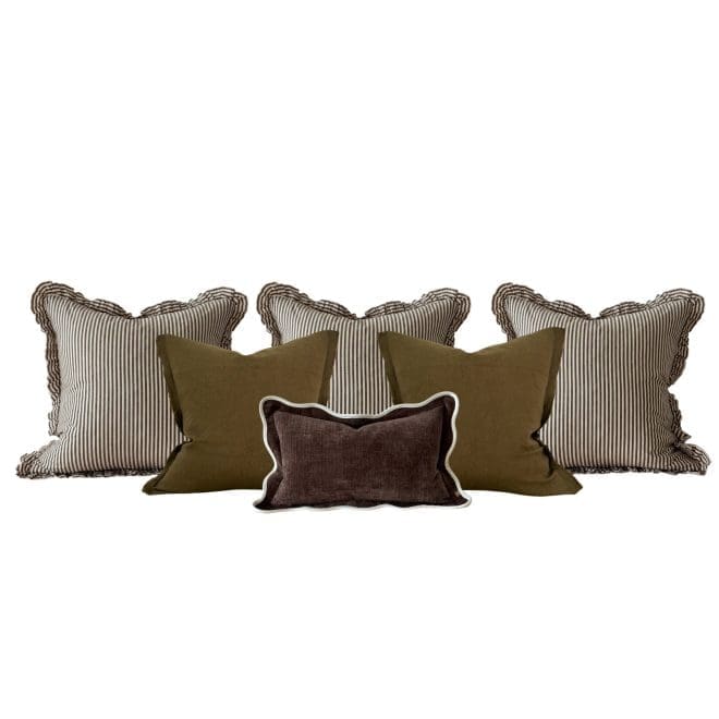 The Large Olive and Brown Cushion Combination