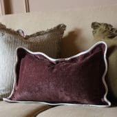 Chloe Plum Scalloped Edge Cushion 50x30