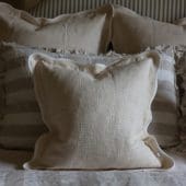 Chloe Cream Scalloped Edge Cushion