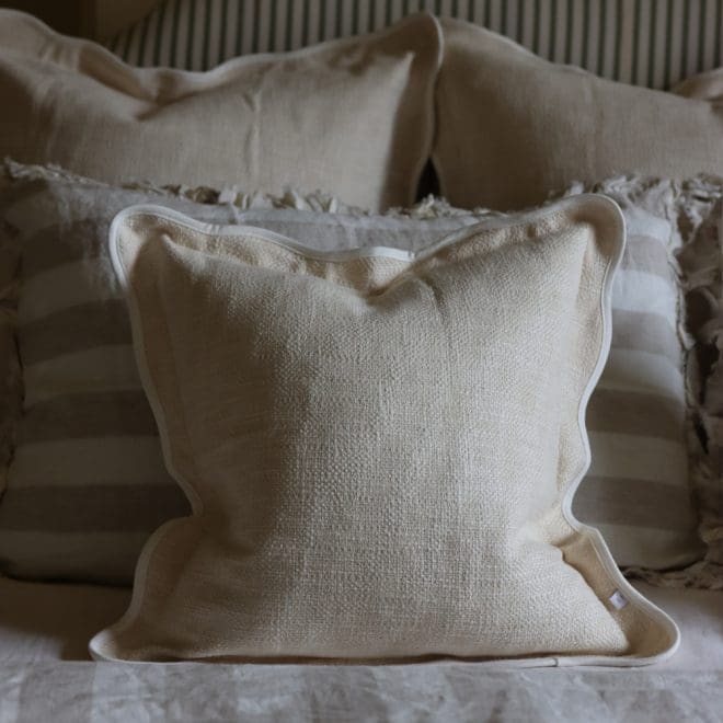 Chloe Cream Scalloped Edge Cushion