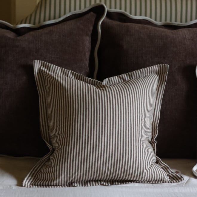 Darcy Dark Brown Flanged Edge Cushion