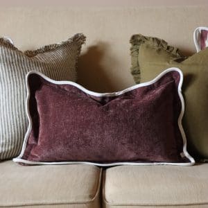 Chloe Plum Scalloped Edge Cushion 50x30