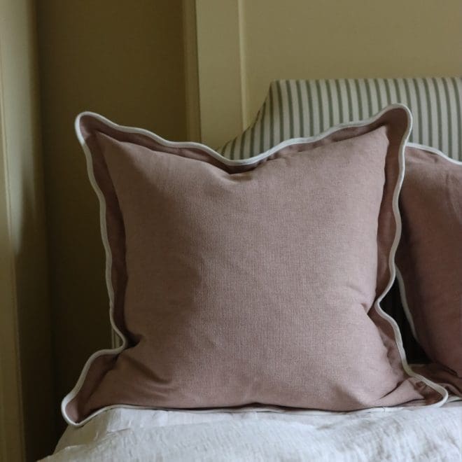 Chloe Dusty Pink Scalloped Edge Cushion 65×65