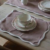 Set of Chloe Dusty Pink Scalloped Placemats