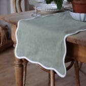 Chloe Sage Scalloped Table Runner