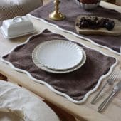 Set of Chloe Dark Brown Scalloped Placemats