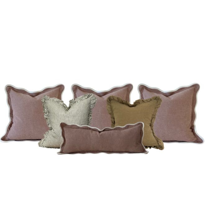 The Large Pink & Olive Cushion Combination