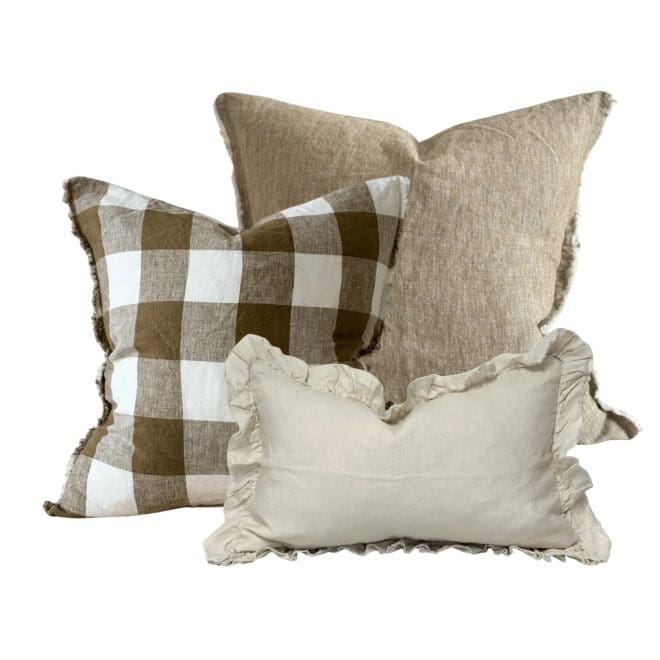 The Olive Gingham Cushion Combination