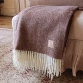 Dark Brown Herringbone Throw