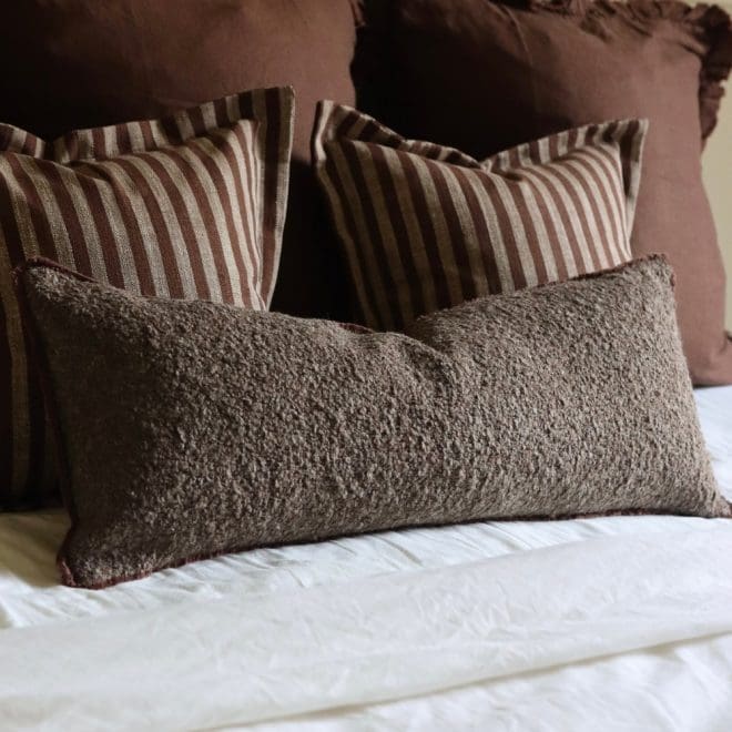 Sofia Brown Boucle Bolster Cushion 80×30