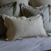 Chloe Cream & Greige Scalloped Edge Cushion 50x30